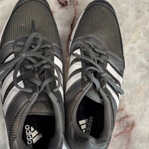 Adidas Men's Charcoal and White Sneakers